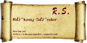 Rákosy Sándor névjegykártya