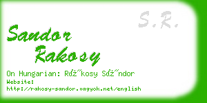 sandor rakosy business card